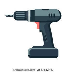 cordless drill hand tool equipment for work and repair vector illustration template design