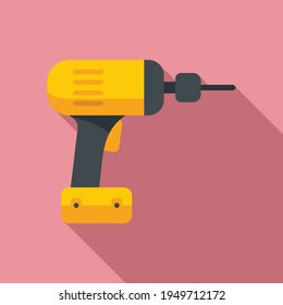 Icono de taladro sin cables. Ilustración plana del icono del vector de taladro sin cordón para el diseño web