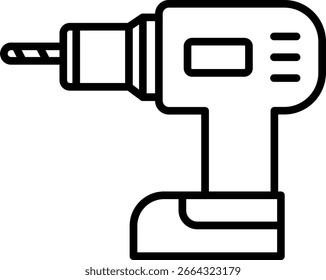 Línea de perforación a batería Diseño de íconos de Vector