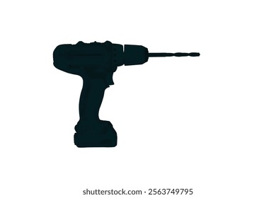 Cordless drill, linear style icon. Cordless drill for convenient construction and repair tasks. Editable stroke width. Drill icon 