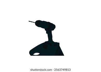 Cordless drill, linear style icon. Cordless drill for convenient construction and repair tasks. Editable stroke width. Drill icon 