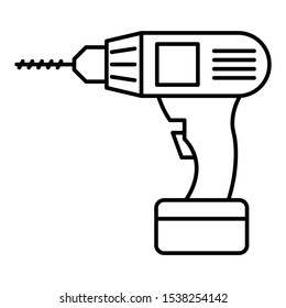 Cordless Drill Machine Power Tools Concept, battery-powered hole maker and a fastener driver vector icon design