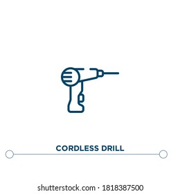 cordless drill outline vector icon. simple element illustration. cordless drill outline icon from editable construction concept. can be used for web and mobile
