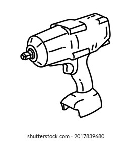 Cordless Drill is Part of Mechanical Equipment Device Hand Drawn Vector Icon Set.