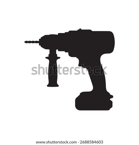 Cordless drill silhouette vector flat illustration design
