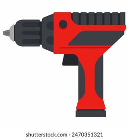 Cordless drill vector cartoon illustration isolated on a white background.