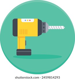 Cordless Drilling Machine concept, Power Drill with cobalt twisted bit vector icon design, Labor Day Symbol, 1st of May Sign,  International Workers Day stock illustration