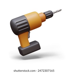 Cordless electric drill. Tool for professional, home work