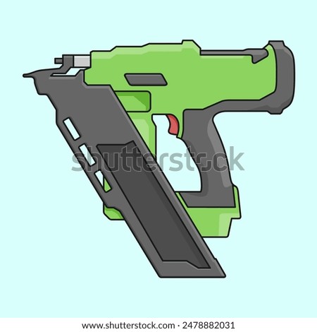 Cordless Framing Nailer Illustration Vector in Cartoon Style
