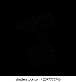 Cordless hammer drill or driver. Vector illustration
