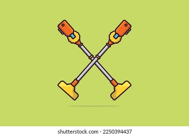 Cordless Handheld Vacuum Cleaner Machine vector illustration. Cleaning service object icon concept. Electrical vacuum cleaner hoover. Home cleaner equipment vector design with shadow.