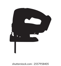 Cordless Jig Saw Silhouette Vector Illustration