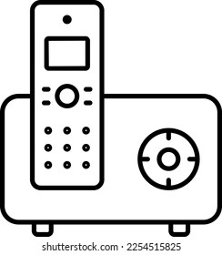 Schnurlos, Telefon, Telefon, Vektorsymbol auf transparentem Hintergrund. Umriss schnurlos, Telefon, Telefonsymbol