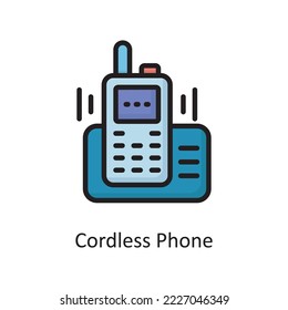 Cordless Phone Vector Filled Outline Icon Design illustration. Housekeeping Symbol on White background EPS 10 File