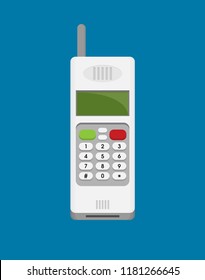 Cordless phone vector flat icon. Vector flat icon of phone with keypad and display.
