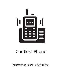Cordless Phone Vector Solid Icon Design illustration. Housekeeping Symbol on White background EPS 10 File