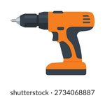 Cordless Power Drill Repair and Construction Equipment Illustration