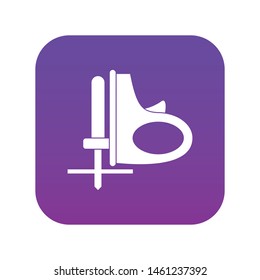 Cordless reciprocating saw icon digital purple for any design isolated on white vector illustration