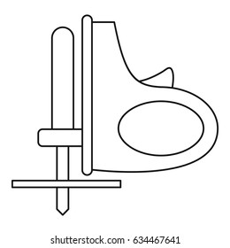 Cordless reciprocating saw icon in outline style isolated vector illustration