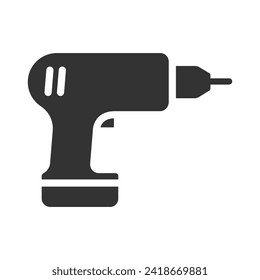 cordless screwdriver glyph icon isolated on white background. cordless screwdriver vector icon for web, mobile and ui design
