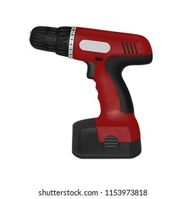 Cordless screwdriver in the vector on a white background.
