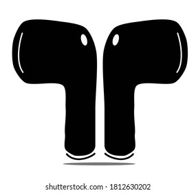 cordless silhouette vector earphone icon