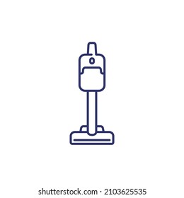 cordless vacuum cleaner line icon on white