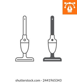 Cordless vacuum cleaner line and solid icon, outline style icon for web site or mobile app, home appliances and household, vacuum cleaner vector icon, simple vector illustration, vector graphics.