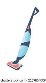 Cordless vacuum cleaner semi flat color vector object. Full sized item on white. Appliance for home and commercial use simple cartoon style illustration for web graphic design and animation
