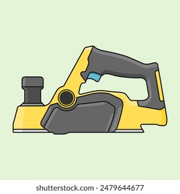 Cordless Wood Planer Illustration Vector in Cartoon Style