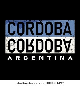 Cordoba Argentina lettering in original style. city typographic text for prints, advertising, identity