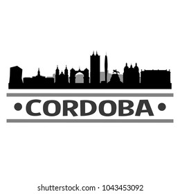 Cordoba Argentina Skyline Silhouette Stamp City Design Vector Art Template