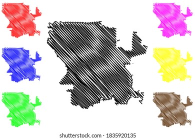 Cordoba City (Argentine Republic, Cordoba Province) map vector illustration, scribble sketch map