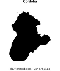 Cordoba department blank outline map