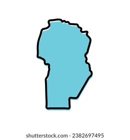 Mapa de estado de Córdoba en forma vectorial. Estado de Argentina.