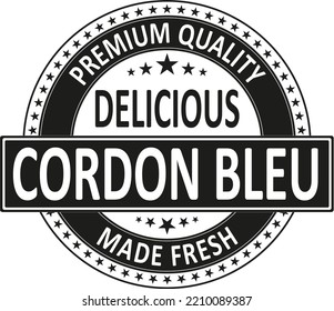Cordon Bleu. vector STAMP. ilustración de receta alimentaria, grabado, tinta, arte de línea, vector.