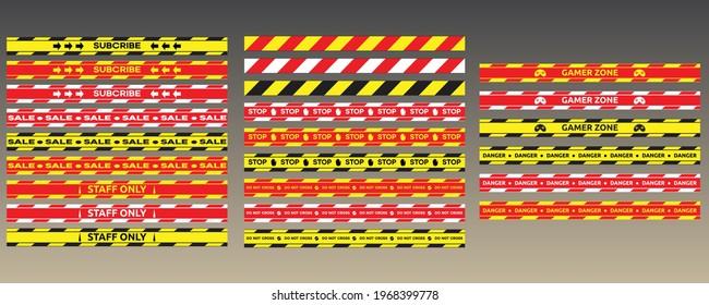cordon safety line set collection vector