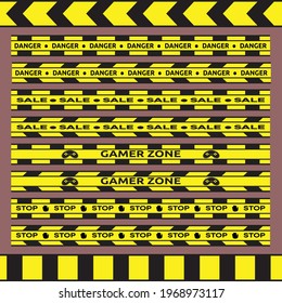 colección de conjunto de líneas de cordón amarillo negro