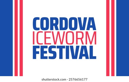 Cordova Iceworm Festival background banner or poster design template. observed every year in February. Holiday concept. Use to any Template, card, poster, placard, template.