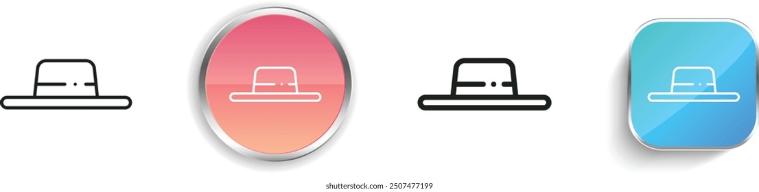 cordovan hat icon. Thin Linear, Regular and Button Style Design Isolated On White Background