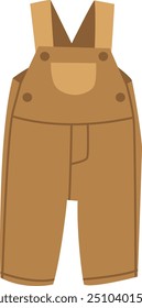 Corduroy overalls. Kid fashion trousers color icon