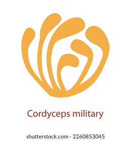 Cordyceps logo. Medical mushroom cordyceps military for medical nutrition