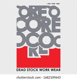 Trabajos del núcleo de la población muerta Usa un elegante eslogan tipográfico para el pantalones T