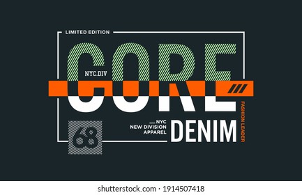 core denim 68 typography t-shirt graphics, vectors
