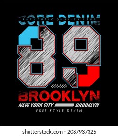 core denim 89 graphic vector illustration Lettering For T shirt Design