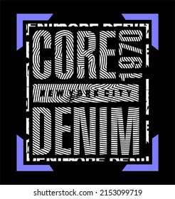 core denim blue color vector typography tee shirt design graphic print