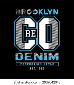 Kern-Denim-Brooklyn-Typografie-Vektorgrafik