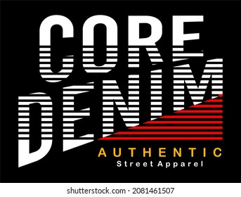 tipografía básica de diseño de denim para camiseta de impresión