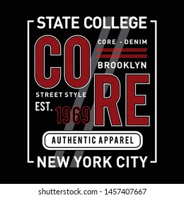 core denim graphic vector typography design text frame for t shirt print
