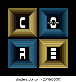 core denim jean design typography vector illustration for print